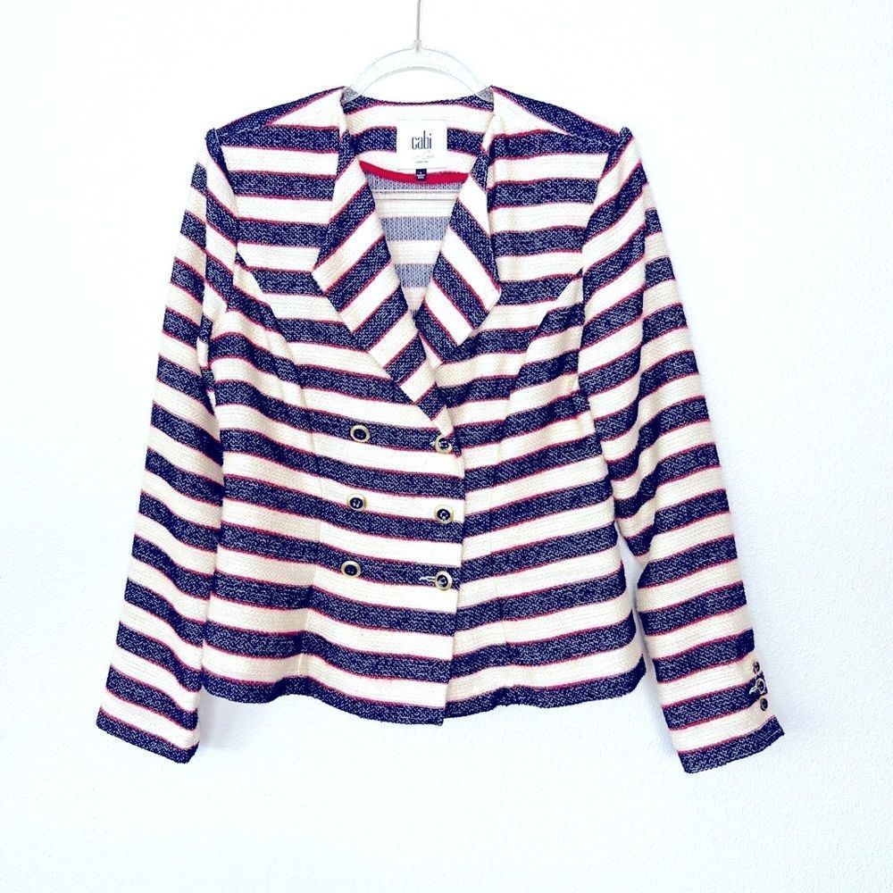 NWT Cabi Love Carol Cruise Jacket Nautical Stripe 5094 Womens - Size 10